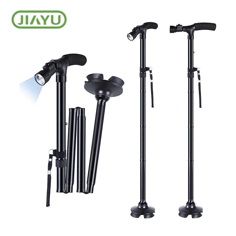 Aluminium Walking Cane karo Lampu LED